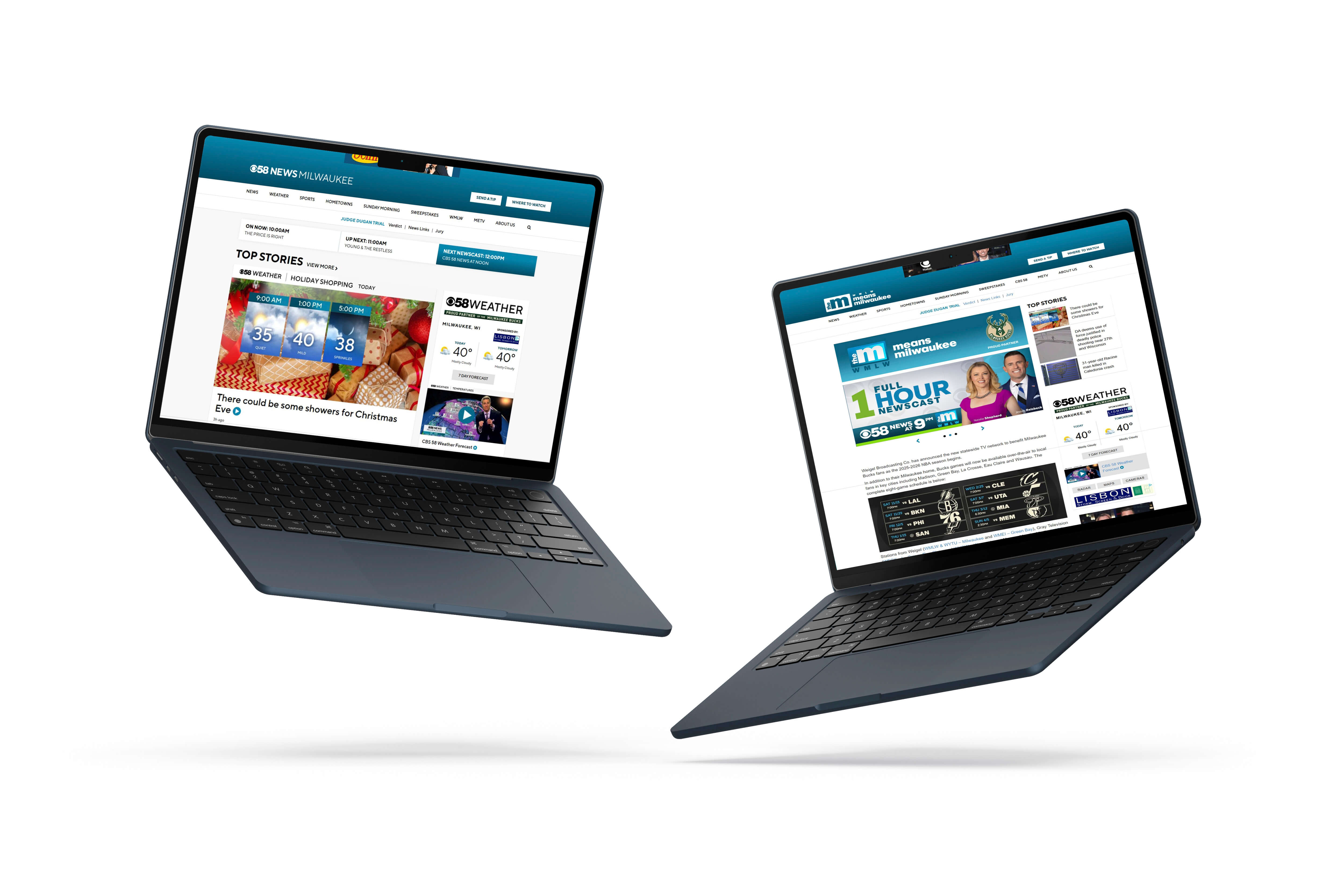 2 laptops with pages from the mall